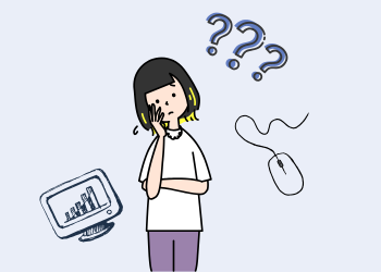 悩むお姉さん