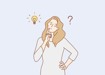 疑問を浮かべる女性のイラスト